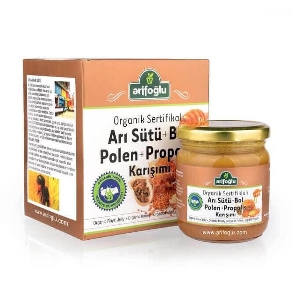 Organik Arı Sütü + Bal + Polen + Propolis Macun 230g